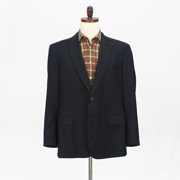 Brioni 46R Black Blazer Sport Coat Jacket 2-Button Solid T904 - Picture 1 of 11